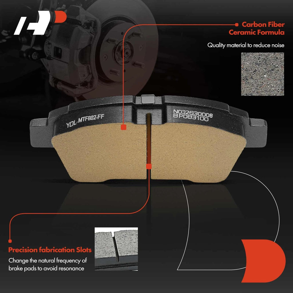 Front 4x Ceramic Brake Pads for Toyota Echo 2000–2001 L4 1.5L DOHC Sedan