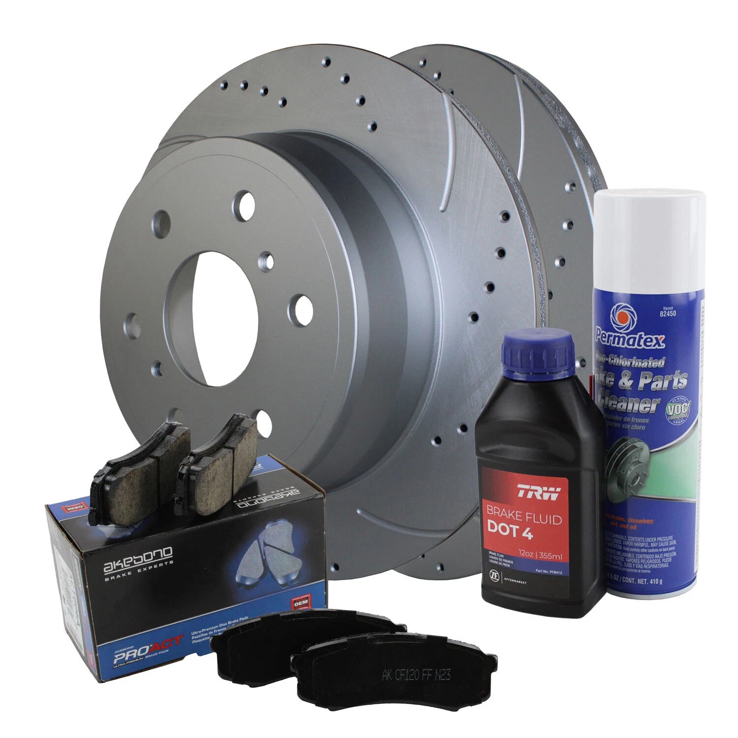 Rear Brake Kit 345mm Disc & Akebono Ceramic Pad for Cadillac Chevrolet GMC