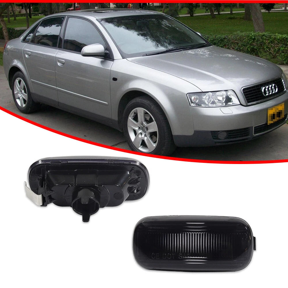 Smoked Black Side Marker Reflector Lights for Audi A6 S6 A4 (C5 C6 B6 B7)