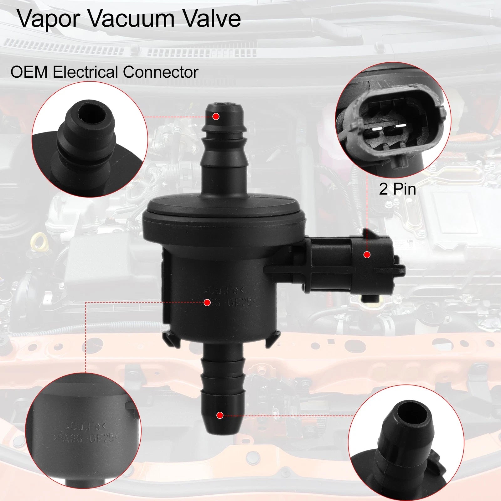Vacuum Solenoid Purge Valve for Ford Focus Escape (2012–2018) BV61-9G866-AA 0280142500A