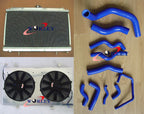 3 Row Aluminum Radiator with Fan Shroud & Hoses for Nissan Silvia S14 S15 (1995-2002)
