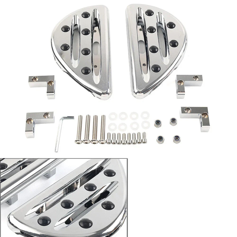 Chrome Rear Passenger Floorboard Foot Pegs for Harley Touring (1993-2023)