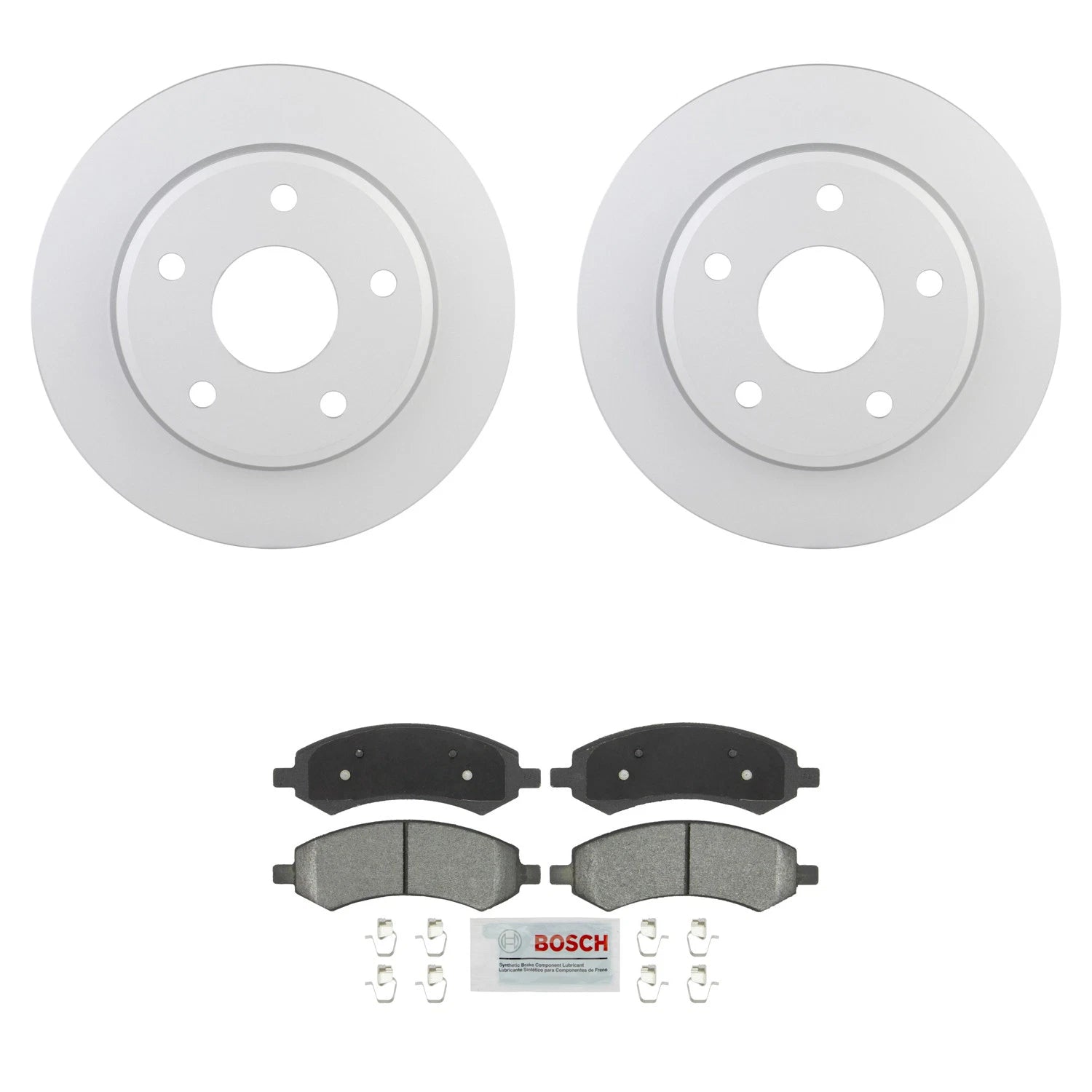 Bosch Front Rotors & Semi-Met Disc Brake Pad Kit for Mitsubishi Raider (2006–2009)