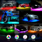 Set of 4 RGB LED Underbody Neon Light Kit for Automotive
