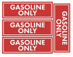 Set of 4 Gasoline Only Fuel Caution Warning Decals for Universal Use