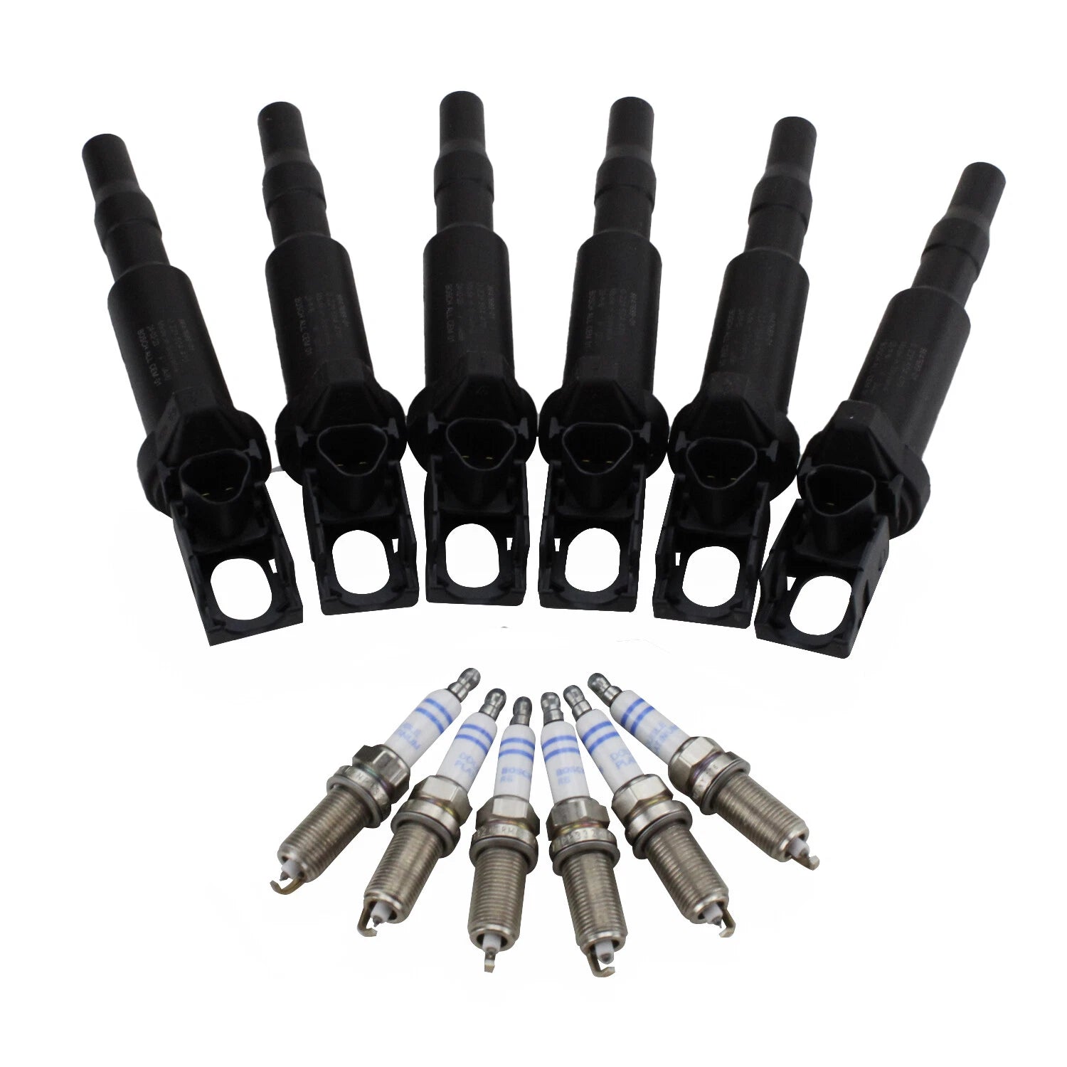 Set of 6 Direct Ignition Coils & Spark Plugs for BMW 128i (2008–2013)