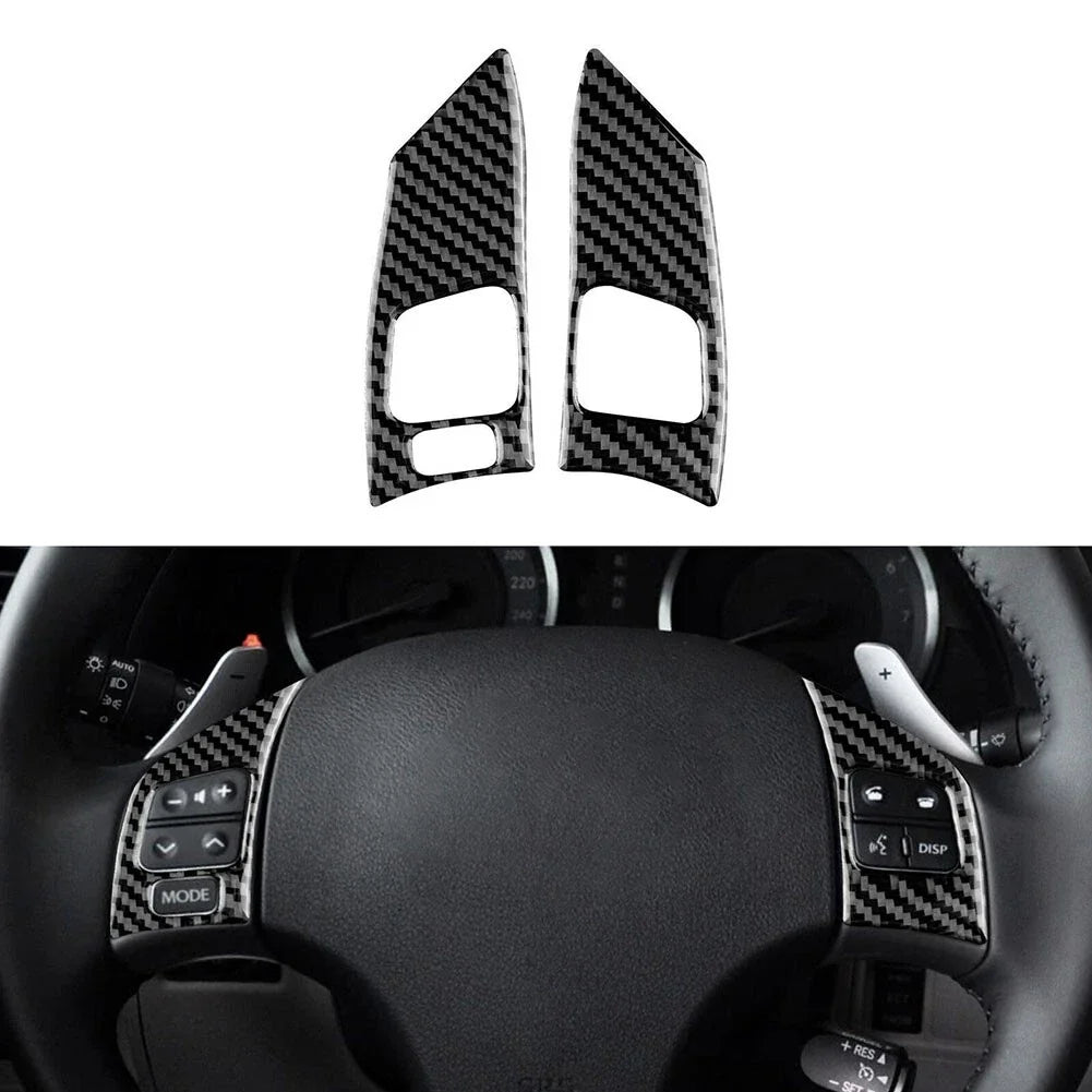 REAL CARBON FIBER Steering Wheel Button Cover for LEXUS IS (2006���2012)