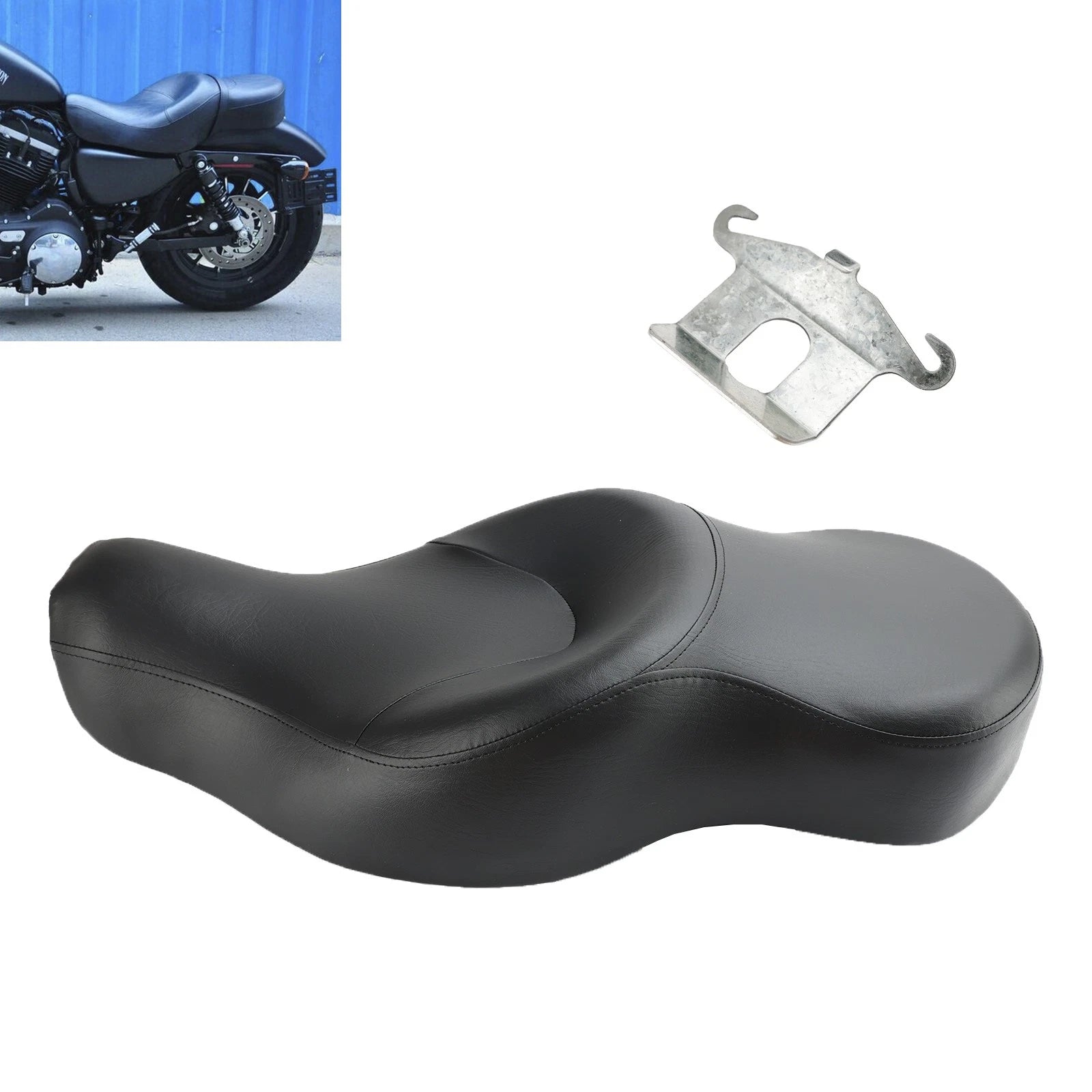 Leather Driver & Passenger Seat for Harley Sportster XL883N XL1200N (2004–2018)