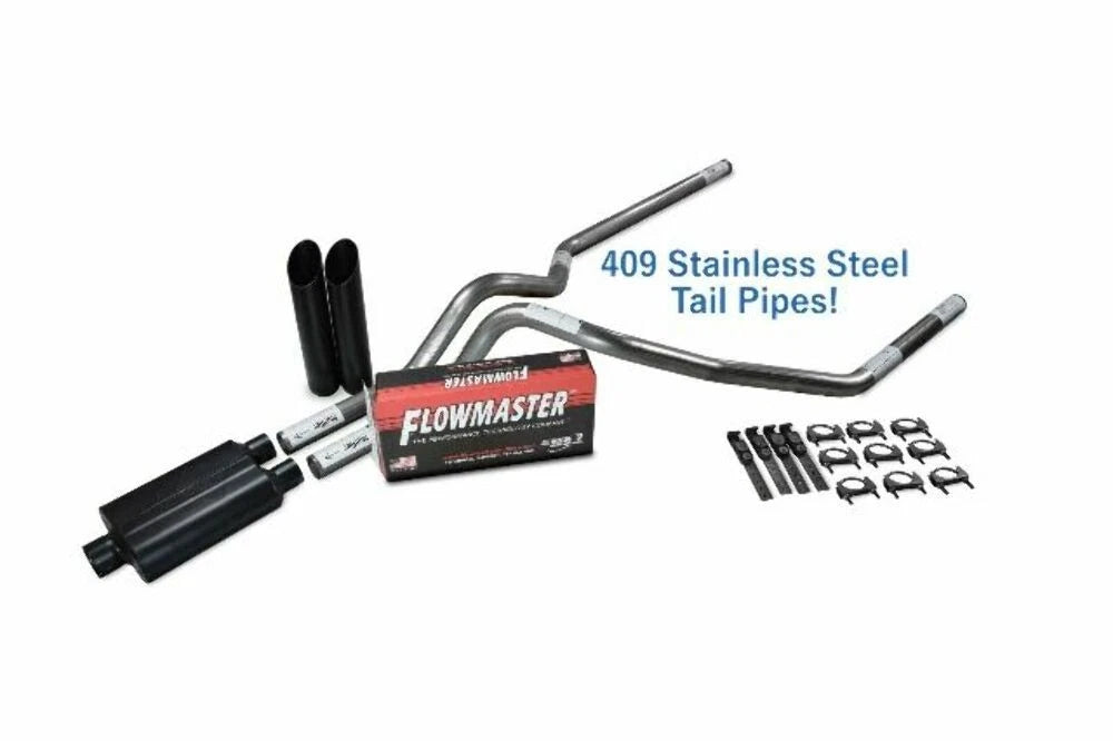 2.5" Dual Exhaust Kit for Dodge Ram 1500 (2019–2025) - Stainless, Black Tips