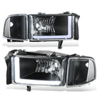 Switchback L-Tube LED Headlights for Dodge Ram 1500 2500 3500 (1994–2002)