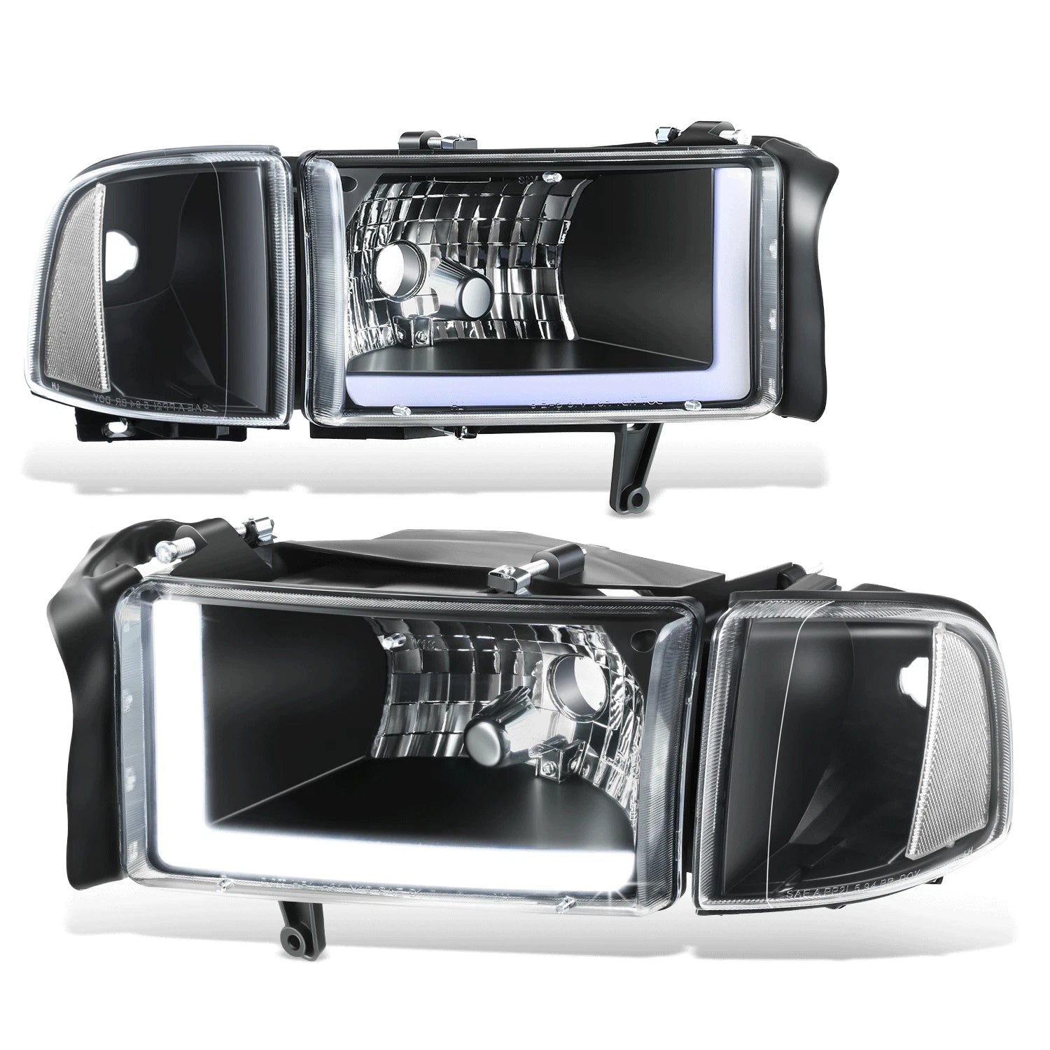 Switchback L-Tube LED Headlights for Dodge Ram 1500 2500 3500 (1994–2002)
