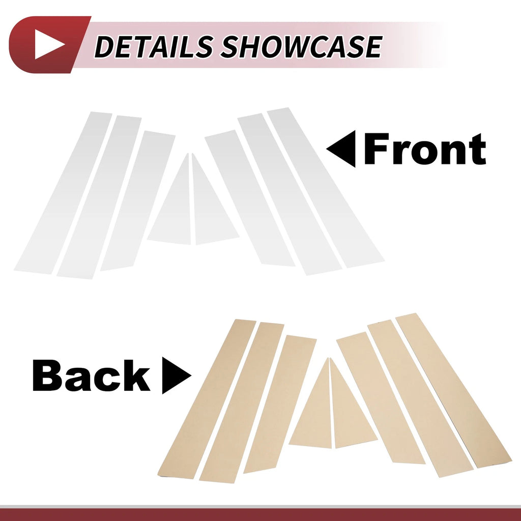 8 Pcs Door Pillar Window Trim for Nissan Rogue (2014–2020) Chrome