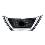 Front Upper Bumper Grill for Nissan Rogue (2021-2023) Black W/O Camera Hole