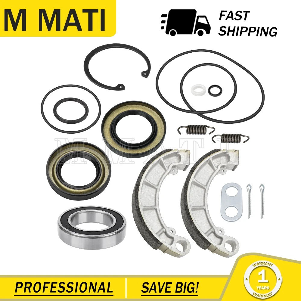 Rear Brake Drum Bearing Seals Shoes Kit for Honda Rancher 420 TRX420 (2007–2013)