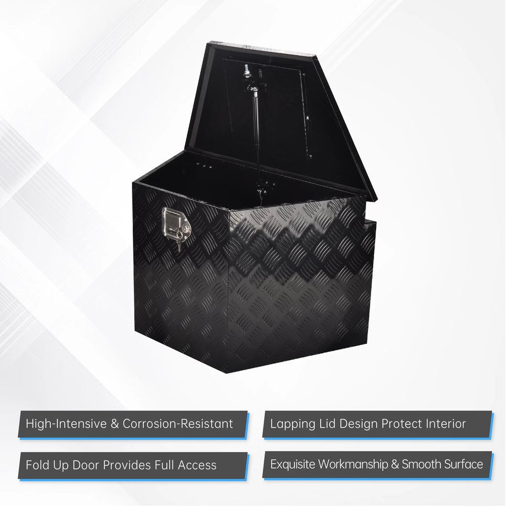 Tool Box for Pickup Truck (29"x16.5"x18", Black Aluminum)