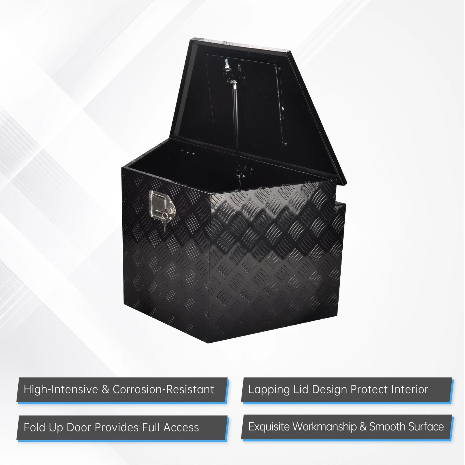 Tool Box for Pickup Truck (29"x16.5"x18", Black Aluminum)