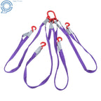 Set of 4 Lifting Slings Straps with Hooks for Heavy-Duty Rigging