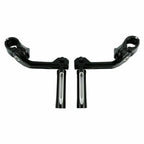 1 1/4" Black Footrest Peg Long Angled Mount Bracket for Harley