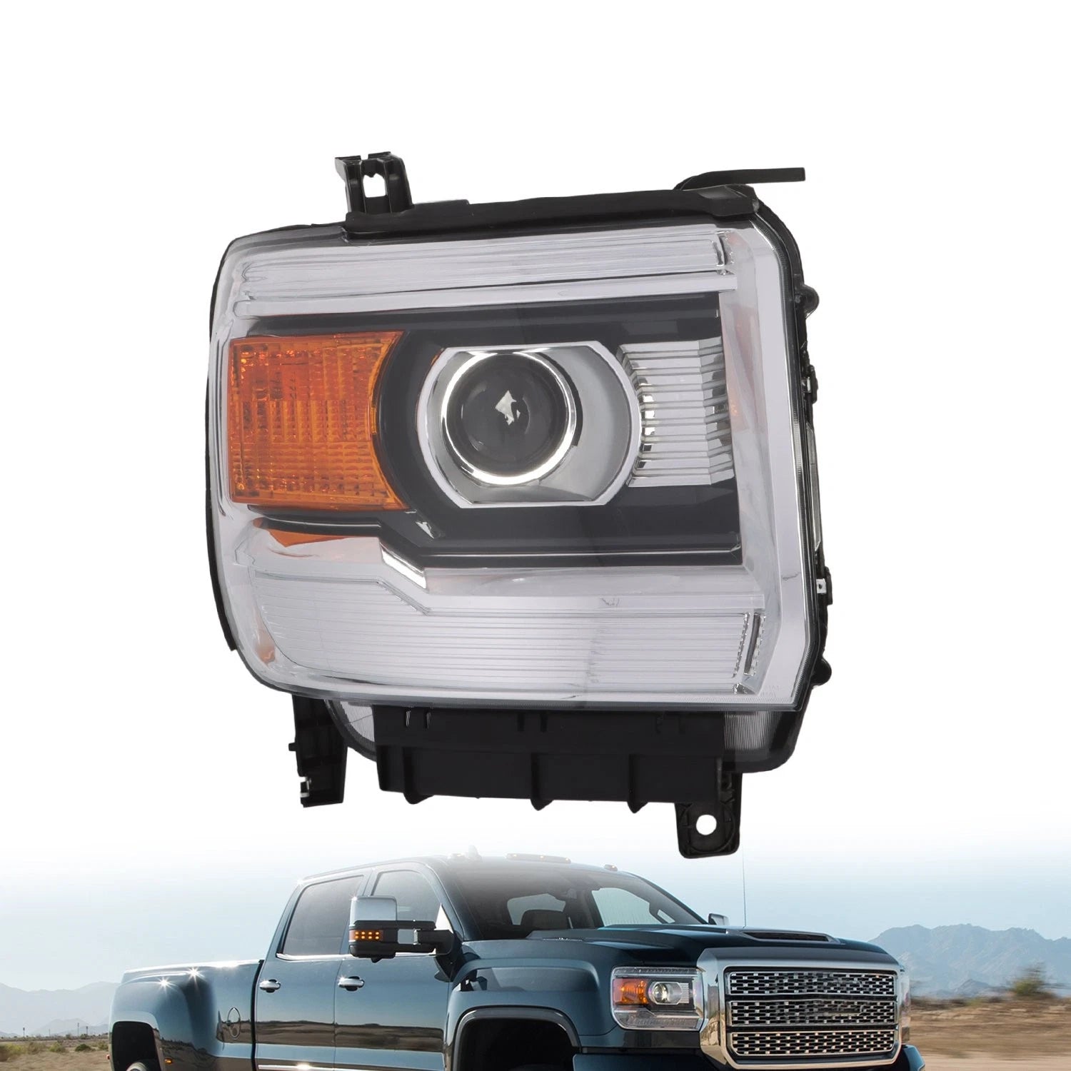 Headlight Passenger Side for GMC Sierra 1500 2500 3500HD (2014–2019)