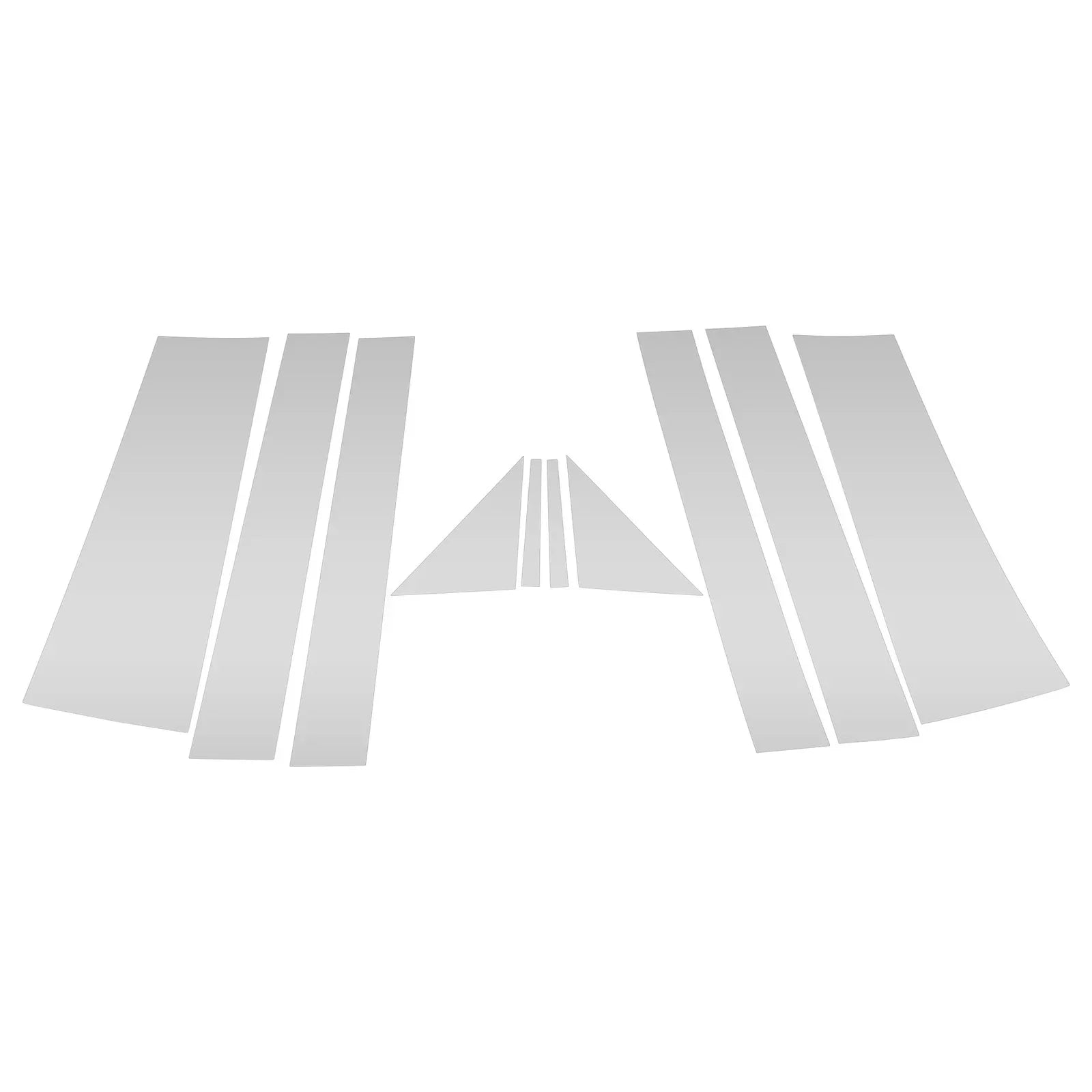 10 x Door Pillar Window Trim for Dodge Grand Caravan (2008-2016) Silver Tone