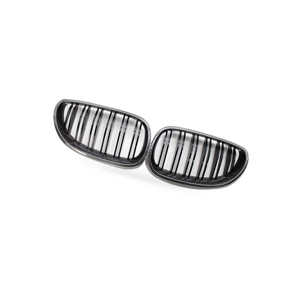 Carbon Pattern Dual Line Front Grille for BMW 5 Series E60 E61 (2004–2009)
