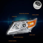 Driver Side Projector Headlight Chrome for Honda Odyssey (2011–2013)