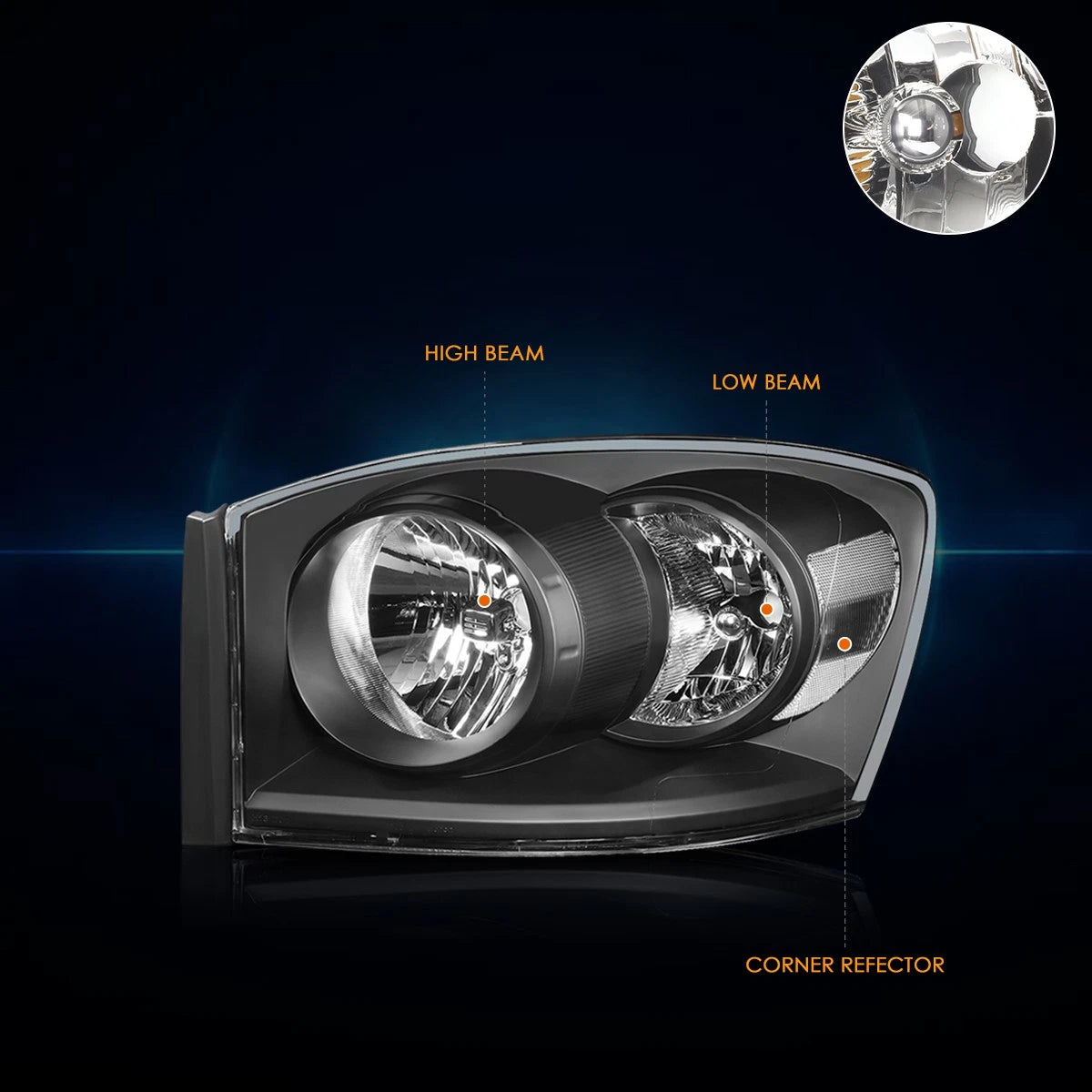Headlight and Amber Side Corner Lamp Pair for Ford Ranger (2001–2011)