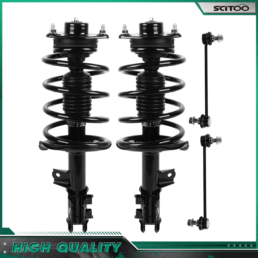 Front Struts Assembly & Sway Bars Kit w/Coil Springs for Kia Forte (2010–2013)
