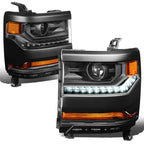 Black Amber Headlights & Fog Lights for Silverado 1500 (2016–2018)