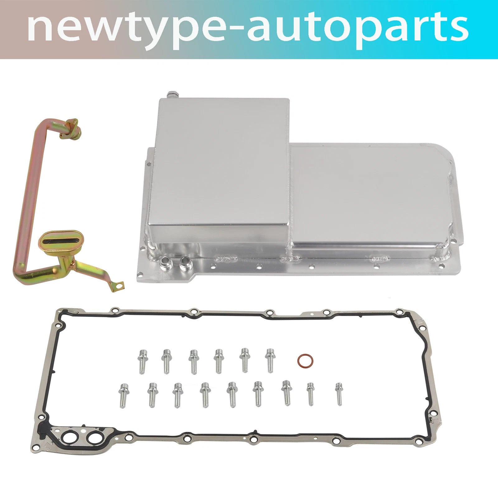 7-Quart Polished Aluminum Rear Sump Oil Pan Kit for LS1 LS2 LS3 LS6 (2001–2023)