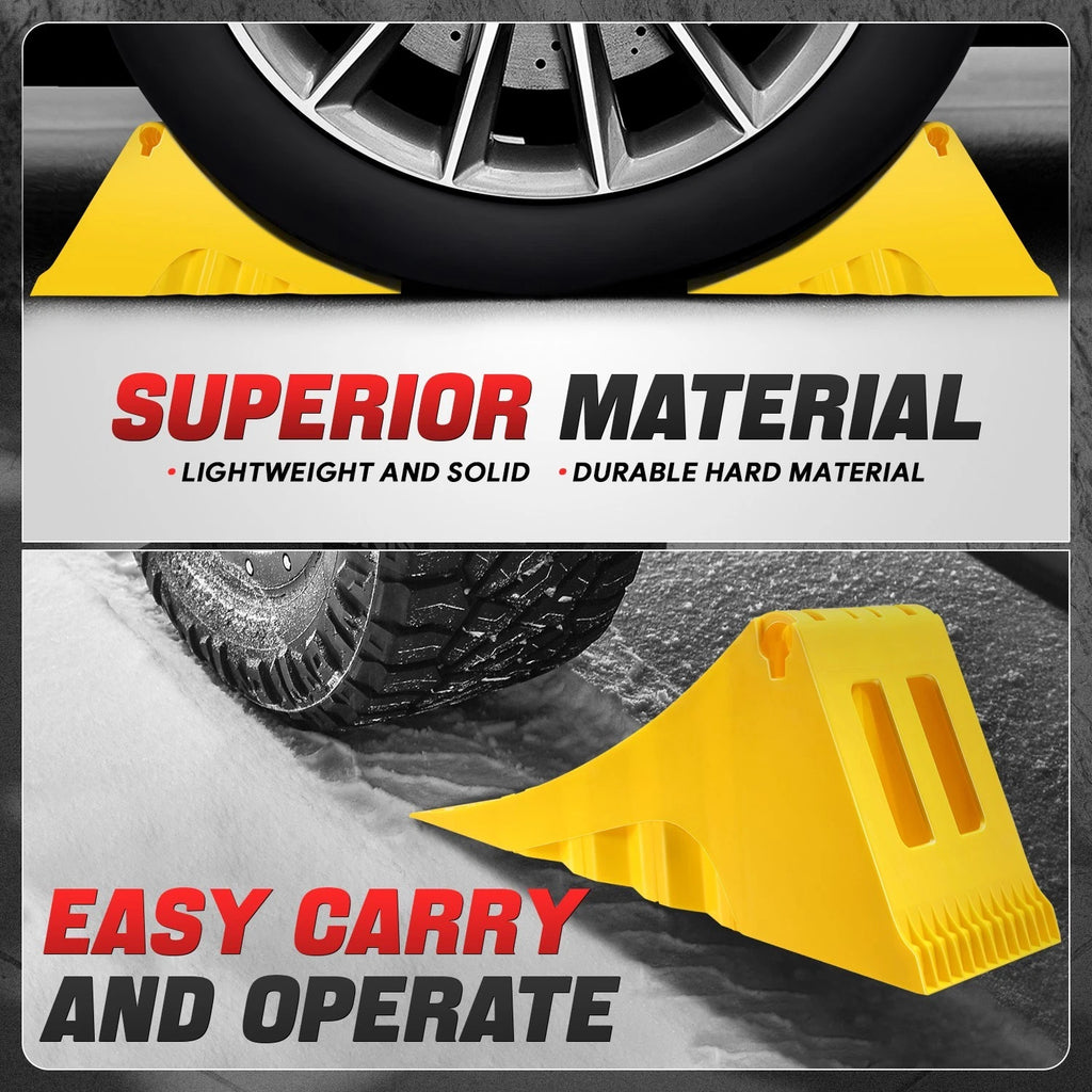 Stackable Wheel Chock with Handle for Universal Use (60000 lbs Capacity)