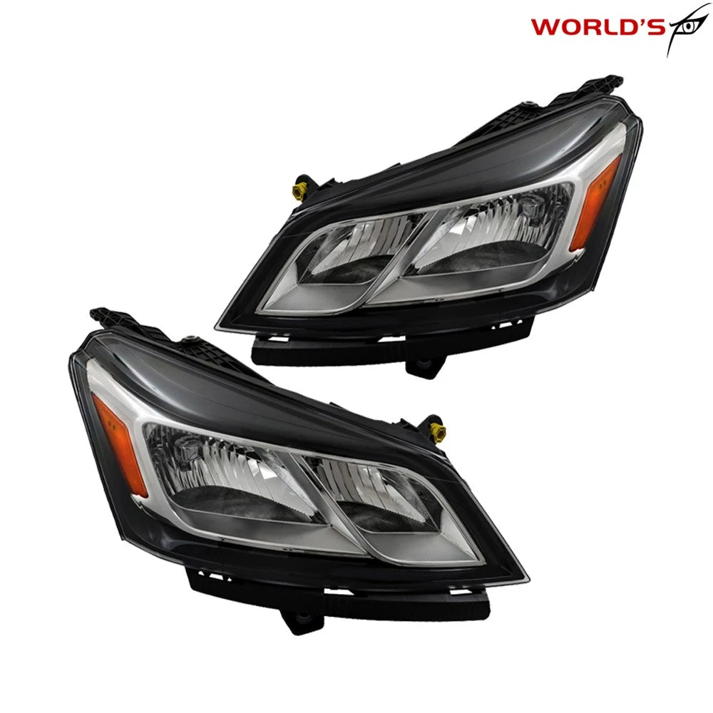 Set of 2 Halogen Headlights for Chevrolet Traverse (2013–2017) Black Chrome