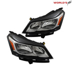 Set of 2 Halogen Headlights for Chevrolet Traverse (2013–2017) Black Chrome