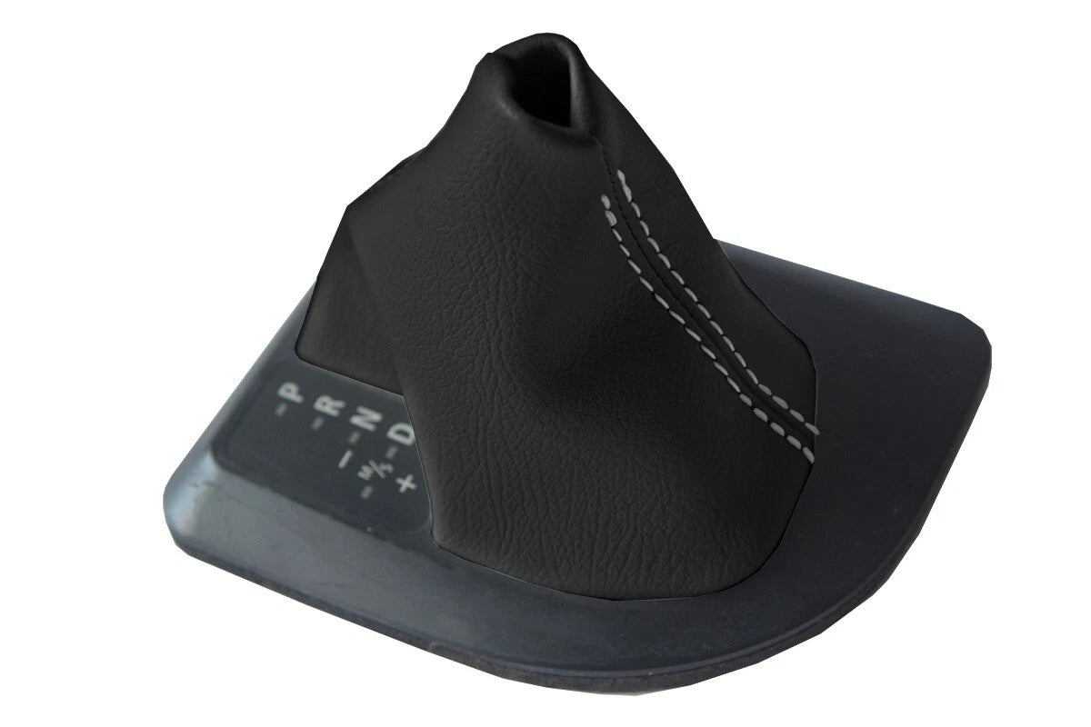 Leather Automatic Shift Boot Cover for BMW X3 (2003–2010) Gray Stitch