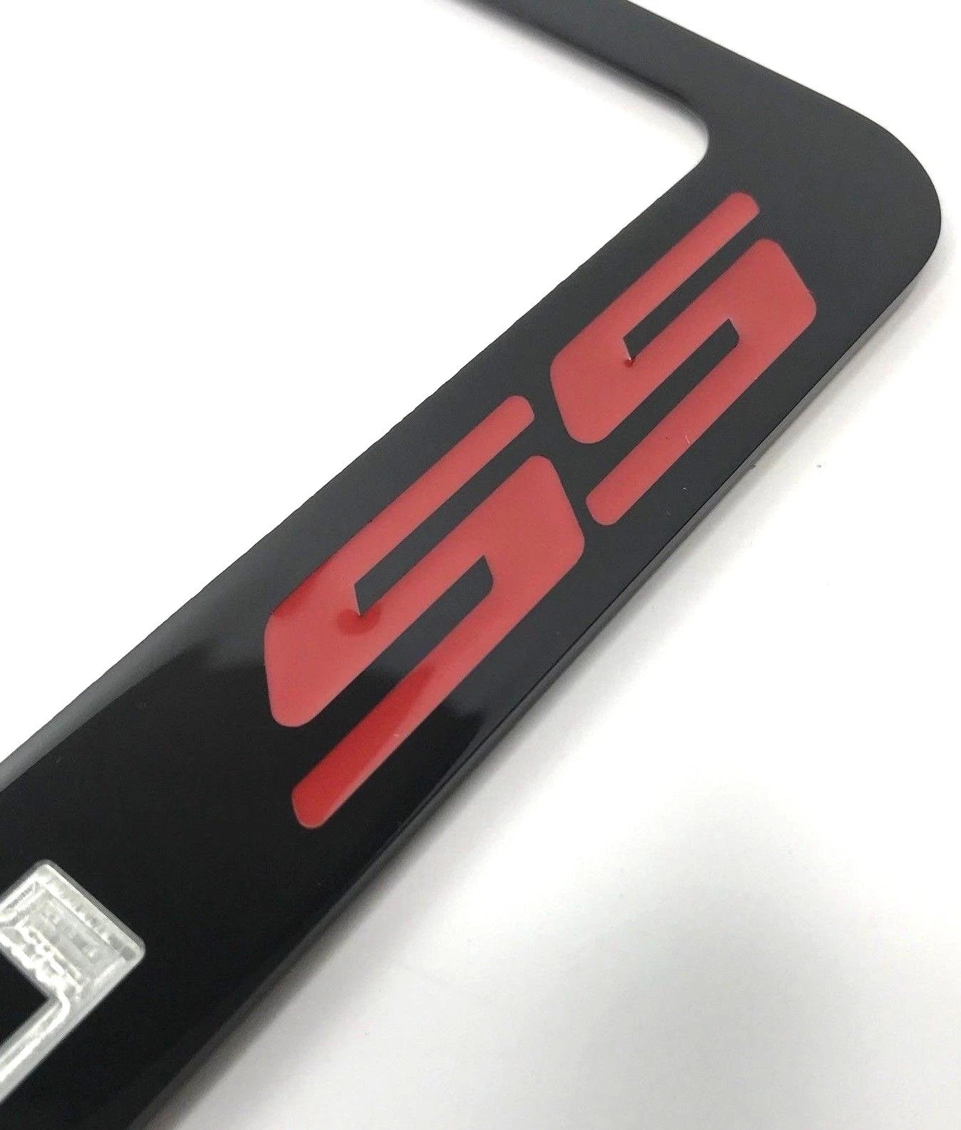 License Plate Frame for Chevrolet SS (Black Silver Red Logo Emblem) (2017–2019)
