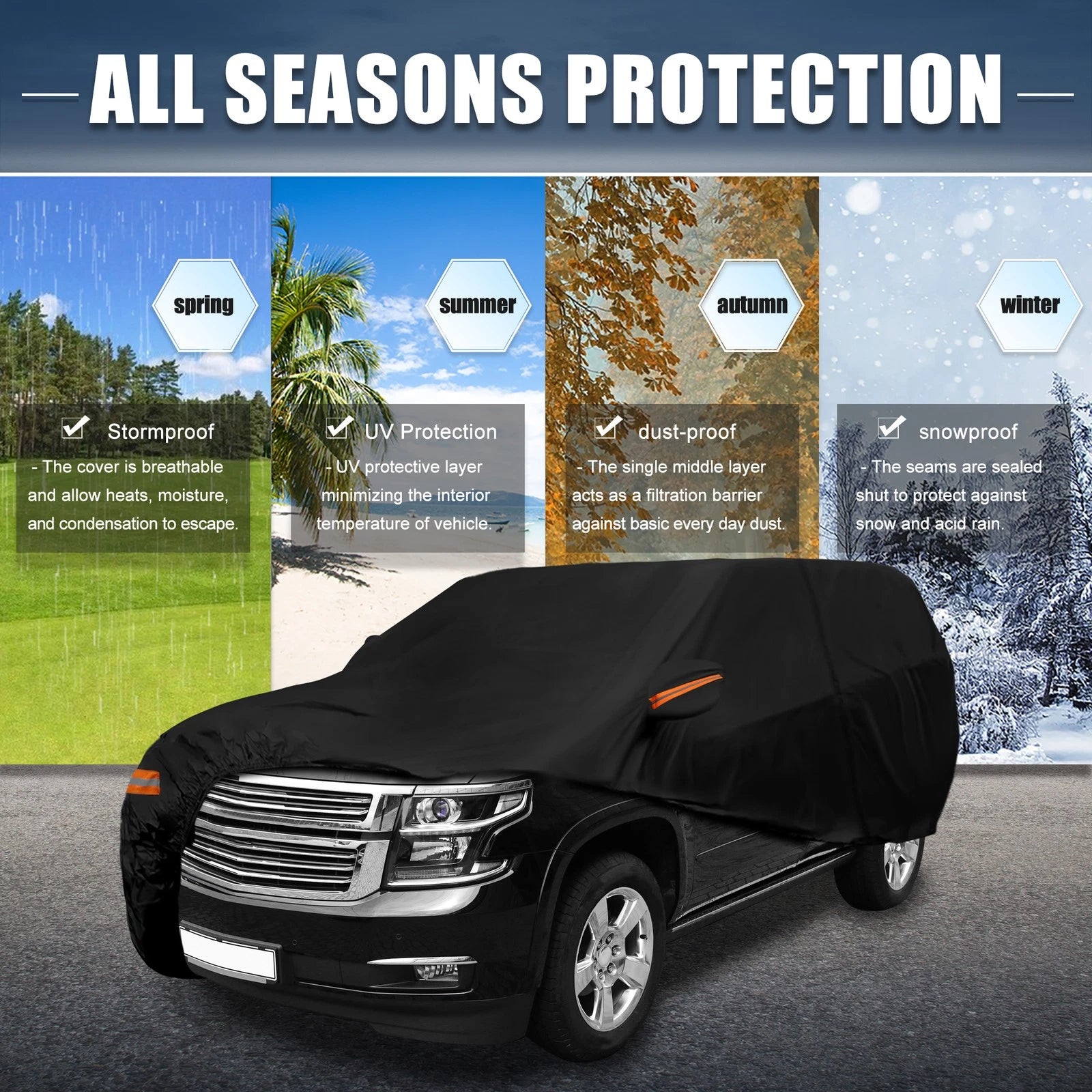 Waterproof Aluminum Film Vehicle Cover for Chevrolet Tahoe (2007–2020)