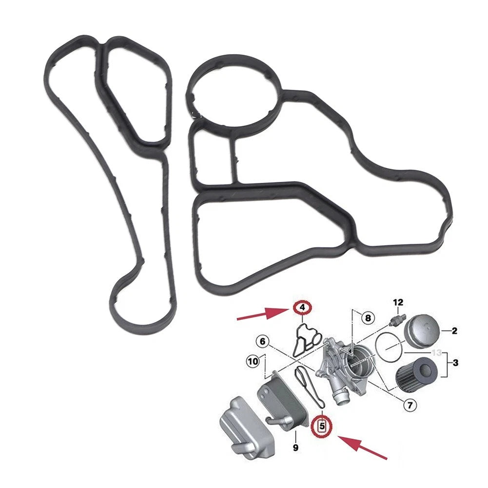 Engine Oil Filter Housing Gasket & Cooler Seal Set for BMW F30 F31 F34 (2012–2019)
