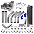 T04E T3 V-band Turbocharger 420HP w/ Intercooler Piping Kit for 4 or 6 Cyl
