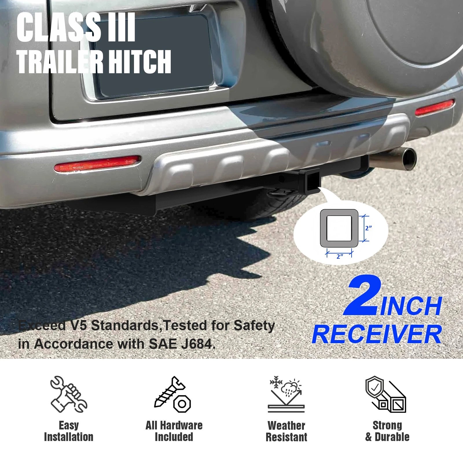 Towing Hitch Receiver Class 3 for Honda CR-V (2002-2006)