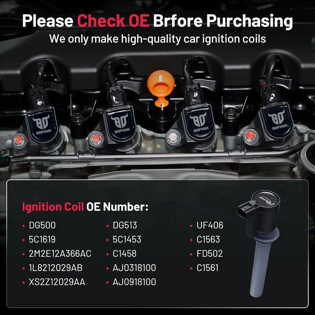 6X Ignition Coil Set for Ford Escape, Five Hundred, Freestyle (2001–2008)