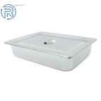 Set of 4 Full Size Hotel Pans 4" Deep with Lids Stainless Steel