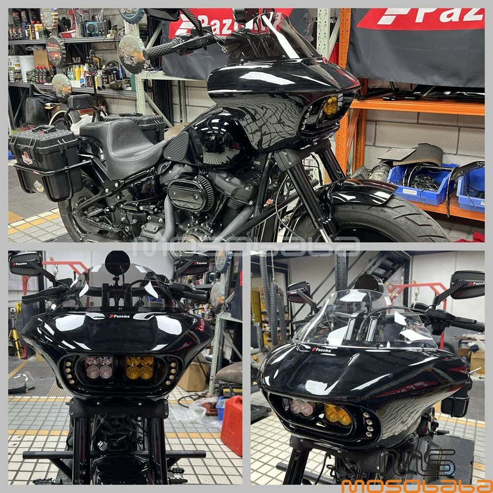 Headlight Fairing w/Dual LP4 Windshield for Softail Fat Bob FXFB FXFBS (18-25)