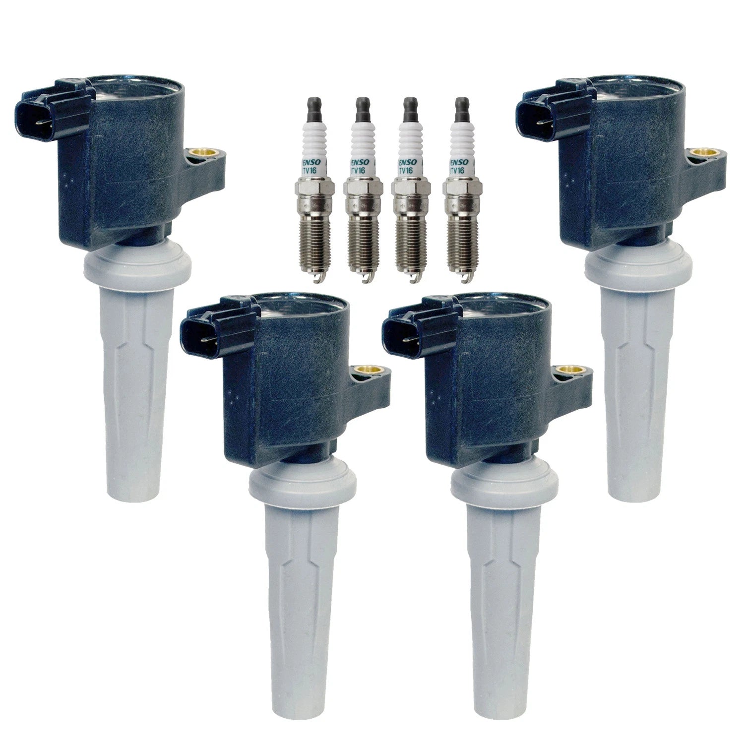 Set of 4 Ignition Coils & Iridium Spark Plugs for C-Max Escape Milan MKZ