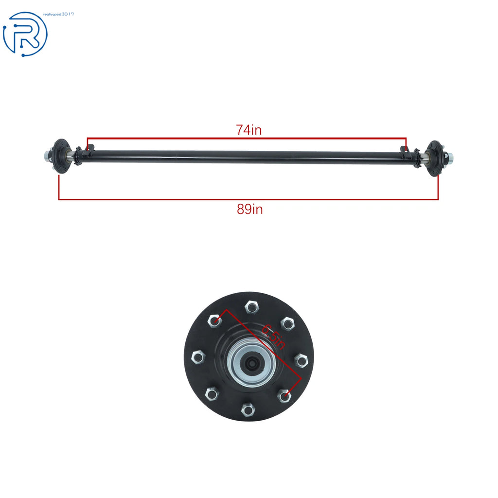 7k Trailer Boat Axle for TK (7000 lbs, 8 Lug, 89" Hub Face)