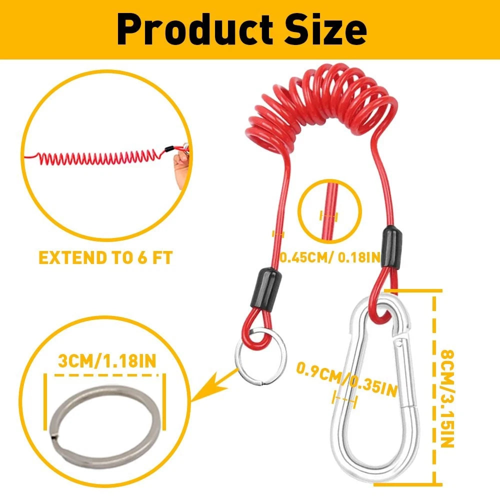 Trailer Breakaway Cable 4' & Safety Coiled Cable 6' for RV Emergency