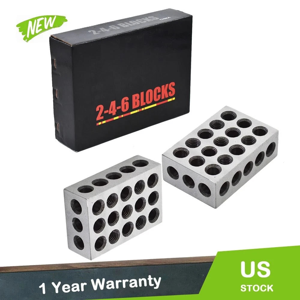 Matched Pair 2-4-6 Blocks for Machinist Precision 246 Jig (23 Holes)