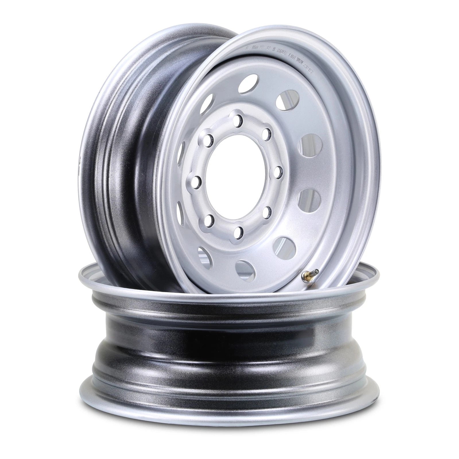 Set of 2 Libra 16x6 HD Trailer Wheels 8 Lug 6.5" PCD Silver Mod (PK2-17060)