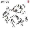 50x Stainless Steel Quick Change Fly Fishing Snap Hooks Connectors