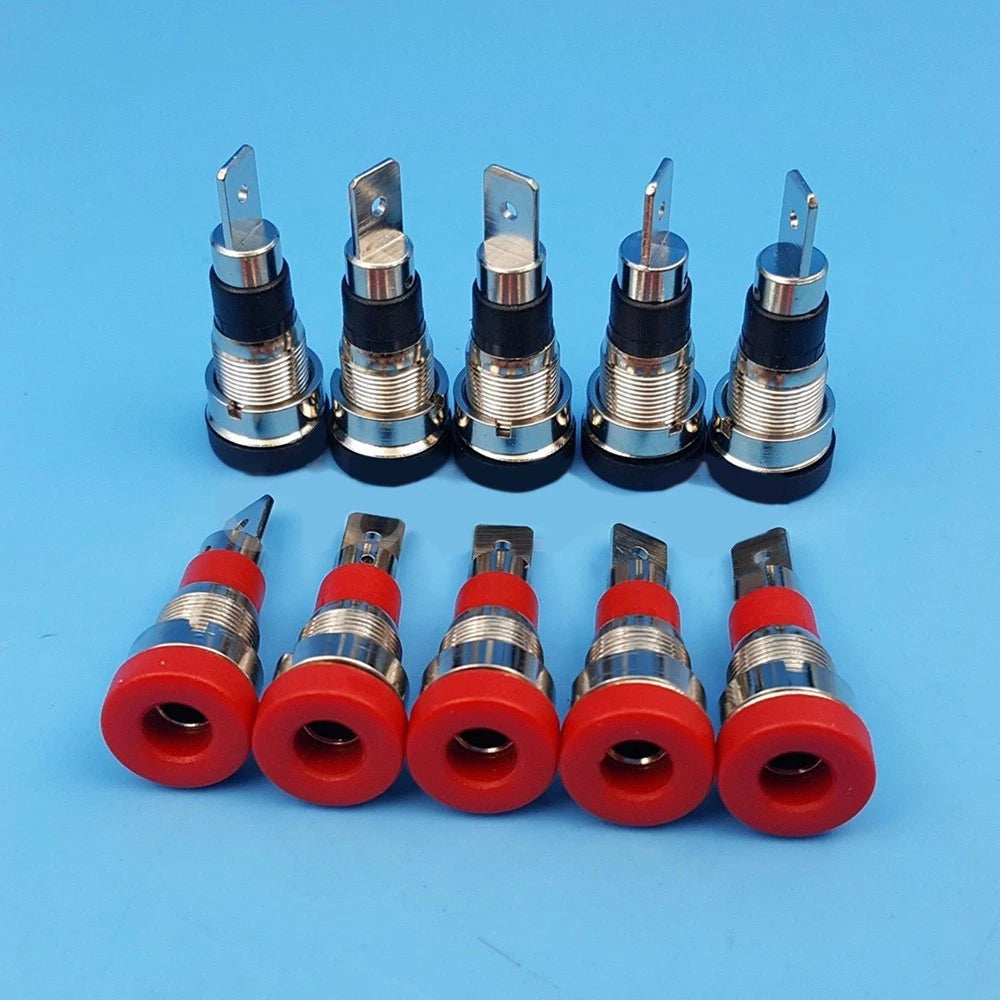 10pcs Brass 4mm Banana Female Jack Chassis Panel Mount Connector