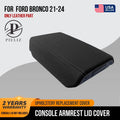 Console Lid Armrest Cover for Ford Bronco (2021–2024) Black PVC Leather